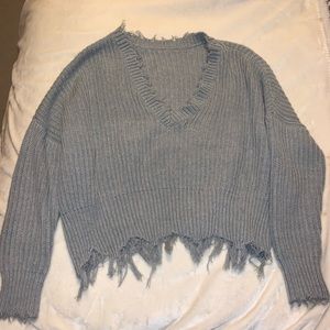 Gray Teased Sweather